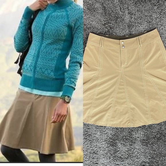 Athleta tan whatever pleated skort shorts skirt woman’s size 6 - Picture 15 of 15
